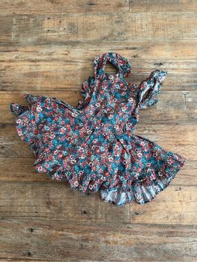numi Floral Ruffle pinafore dress